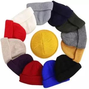 알록달록 가을 겨울 남여공용 무지 숏비니 패션니트