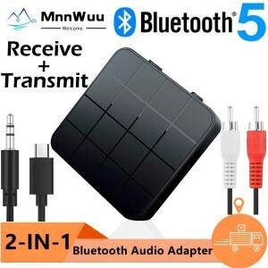 블루투스 5.0 오디오 송수신기 2 IN 1 RCA 3.5MM AUX 잭 무선 어댑터 동글 스테레오 PC TV 차량용 헤드폰