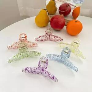 무광 헤어 집게핀 고급스러운 꼬임 점박이 머리핀