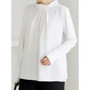 김여사 빅사이즈 겨울 배색 블라우스 이중넥 믹스 데일리 오피스룩 5BL512319