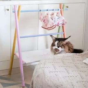 강아지 컬러풀 행거 옷장 정리대 2단 60cm