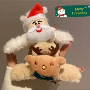 겨울 크리스마스 연말 파티 퍼 집게핀 헤어핀 머리핀