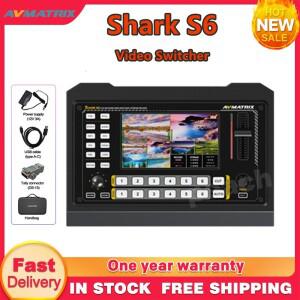 MATRIX Shark S6 6채널 HDMI/SDI 멀티 카메라 비디오 믹서 스위처 (5인치 FHD 화면 포함 라이브 스트리밍용
