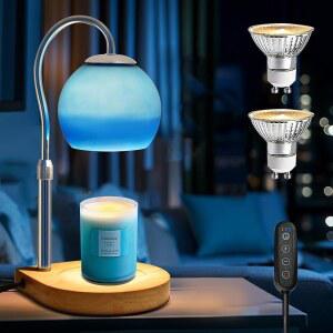 타이머가 2시간/4시간/8시간인 DALUXshop 캔들 워머 램프, 전구 2개가 달린 조절 가능한 높이 병 캔들을 위한 멜트 워머, 하우스 워밍, 홈 데코, 크리스마스 선물,