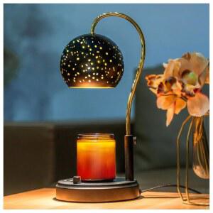 타이머가 있는 WOLDFY 캔들 워머 램프, 2개의 전구로 높이 조절 가능한 향이 나는 병 캔들을 위한 전기 블랙