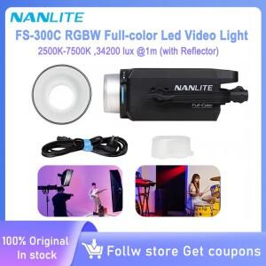 Nanlite FS-300C RGBW 풀 컬러 Led 비디오 라이트 2700K-7500K 사진 조명 Bowens 마운트 스트림 야외 채우