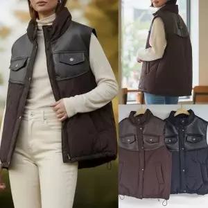 [하프클럽/아이우먼]위쉬몰 SM 가죽포인트누빔베스트(V953H601) 빅사이즈