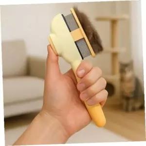 [골드스마일]슬리커브러시 몽실펫원터치슬리커브러시고양이빗강아지털관리