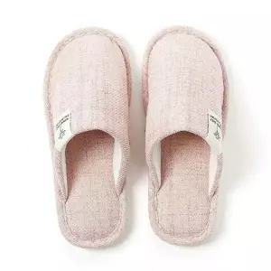 린넨 슬리퍼 240~245mm 핑크 교사 쿠션 발편한 거실