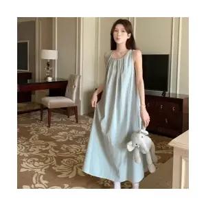 여성원피스 여름 원피스 코튼 와이드 나시 민소매 홈웨어 드레스 OP5