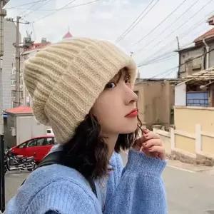 고퀄리티   방한 외출 항암 빅사이즈 패션 뜨개 무지 데일리 따뜻한모자 예쁜 겨울여성니트비니 털 왕도톰