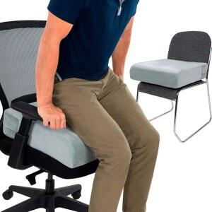 바이브 시트 및 의자 쿠션 - 노인용 사무실, 휠체어, 책상, 자동차 소파 컴퓨터 사용용 커버가 있는 폼 패드 성인/노인용 허리, 꼬리뼈 또는 좌골
