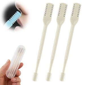 [미국배송] 양면 코털 나이프 2-IN-1 커터 콧구멍 털 제거 도구 휴대용 매뉴얼 360 회전 트리머 여성용 이어 피커(3PC)