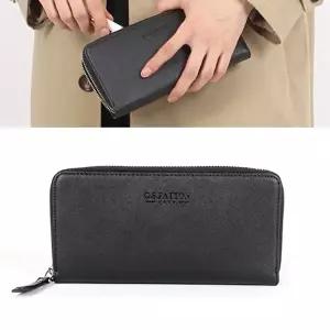 남성장지갑 20대 남자 블랙 천연 장지갑 캐쥬얼 카드 지갑 파우치