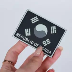 블랙 태극기 실리콘 패치 찍찍이 밀리터리 와펜 대한 태극기패치