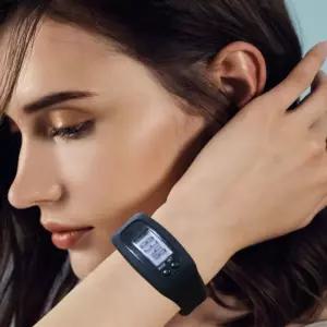 J2K 만보기 시계 디지털 만보계 실리콘 팔찌 칼로리 방수