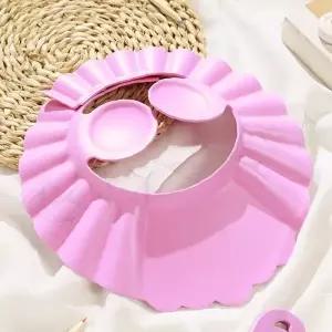 샴푸캡 목욕용품 귀마개 일체형 샤워 물차단 헤어세정 보호캡 핑크 실리콘 조절형