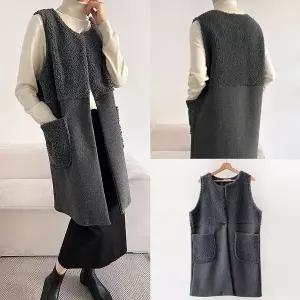 [아이우먼]위쉬몰 BS 레오뽀글이배색롱베스트 T524H601 빅사이즈_P414695448