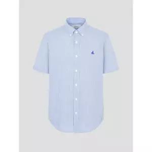 [빈폴] 강연 시어서커 변형 핀 스트라이프 반소매 셔츠  블루 (BC5465C43P)