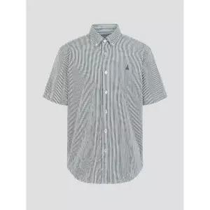 [빈폴] 플레인 스트라이프 반소매 셔츠  그린 (BC5465C13M)