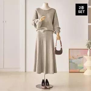 [커스텀에이블] [SET]퍼프 루즈핏니트 밴딩스커트 2종세트_T2601SE002A