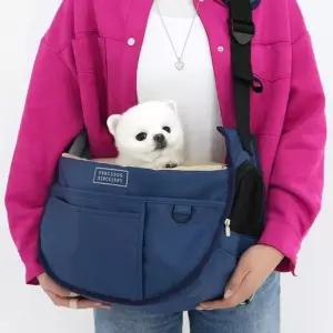패리스독 심플 라인 슬링백멀티포켓백 강아지백 이동가방 애견 애견백 외출