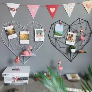 키밍 하트 포토월 인테리어 장식 네트망 벽행거철 메쉬보드 선반 사진 행거탭 소품 바스켓 수납함 걸이 정