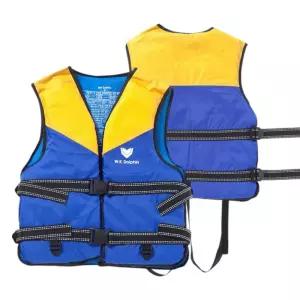 여름 물놀이 주니어 청소년 구명조끼(M) (옐로우+블루) 워터파크 수영장 KC인증이 이수영 이구명복 구명복