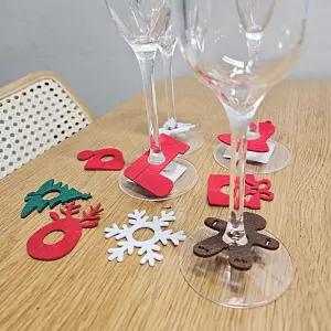 크리스마스 컵마커 와인잔 표시 행사 이벤트 장식 성탄절 산타 선물 선물용