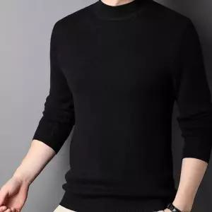 폴라 니트 티 목 긴팔 스웨터 얇은 가을 겨울 반폴라티 반폴라 남자니트티