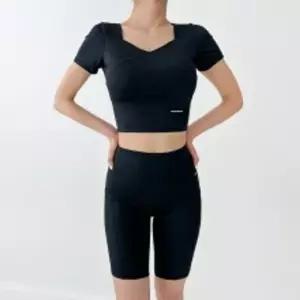 스포츠 소프트 텐션 크롭반팔 BC 1903W여성쿨 이너 티셔츠 브이 여자 여학생