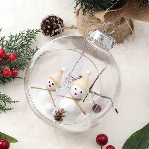 Jdt 스노우 투명 장식볼 15cm 눈사람친구트리악세사리 액세서리 소품 트리볼 크리스마스