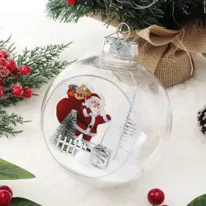 Jdt 스노우 투명 장식볼 15cm 산타선물트리악세사리 액세서리 소품 트리볼 크리스마스