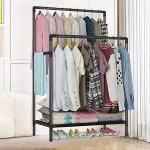 2단 행거 조립식 옷걸이 튼튼한 옷수납 스탠드 앵글선반 철제2단행거
