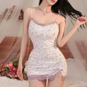 빈티지 플라워 레이스 슬립 여성 원피스 실크 신혼부부선물 선물용 신행 여름란제리 홈웨어 데일리 스립