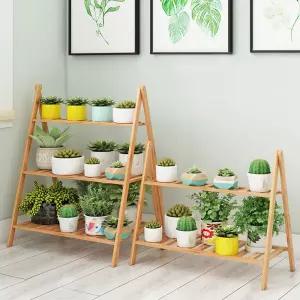 다육이선반 3단화분다이 원목받침대 다이 거치대 진열대 이선반 식물 베란다 인테리어 정리대