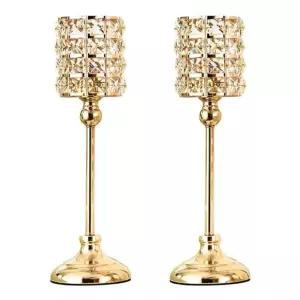 키밍 크리스탈 골드 촛대 인테리어 현관 장식품캔들홀더 들트레이 향초 티라이트 수납 모던 북유럽 소품 집