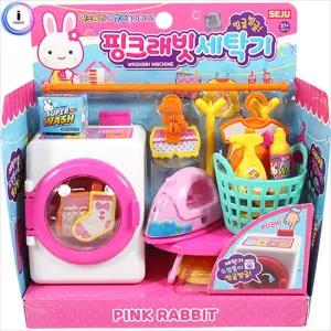 핑크래빗 세탁기소꿉놀이 역할 장난감 엄마 어린이