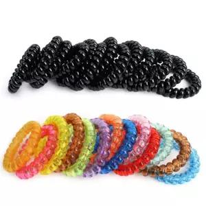 스프링 머리끈(대) 100개 헤어고무줄 포니테일 머리 전화선