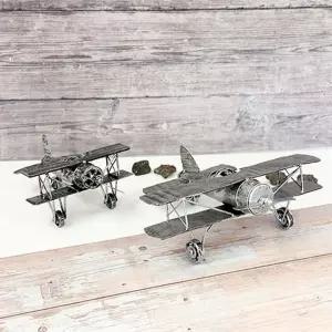 TD 빈티지 스틸 비행기 모형 소전투기 장식용 입체 소품 장식품 철제