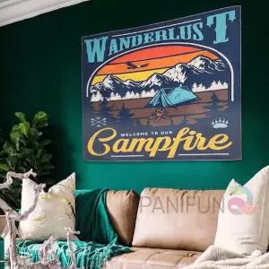 거실패브릭포스터 캠핑 중 그림패브릭 가리개 대형 가림막 커튼 창문 가리개천 액자 천포스터 천가리개 가