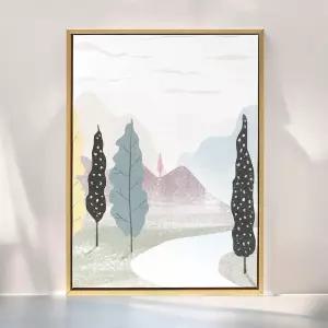 게더릭 일러스트 캔버스 액자 (풍경A) (30x40cm)벽걸이 그림인테리어 아트 예쁜 북유럽