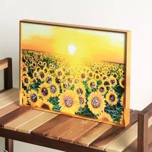 빛나는 황금 보석액자 개업선물 돈들어오는 풍수 그림해바라기 감성 침실 현관 들어오는 이사 사무실 사과