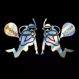 자동차 070 다이빙 포인트스티커 2개1세트차량 주유구 특이한 인테리어 꾸미기 재미있는 레터링 익스 튜닝