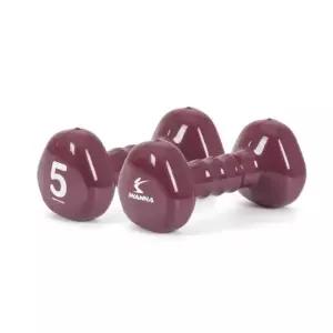 아이워너 PVC 삼각 아령 5kg 프렌치버건디PVC 덤벨 운동 운동용 스포츠 핸들