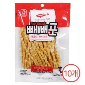 빼빼어포(매운맛) 24gx10개얇은쥐포 마른안주 건조 맥주 오징어 마른 조미 맥주용 편의점 어쥐포