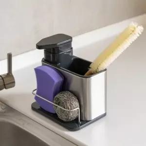 렌비 스텐 올인원 세제 디스펜서세트 용기 수세미거치대 미통 북유럽감성 주방통 미대 방정리 방통 방수납