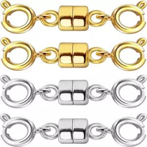 Qulltk 더블 마그네틱 목걸이 걸쇠 및 클로저 DIY 보석 제작을 위한 14K 금 은 팔찌 연장 변환기