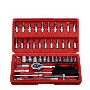 프리미엄 46종 복스알 공구세트 깔깔이 렌치 드라이브가정용 줄자 망치 펜치 풀세트 니퍼 만능패키지 휴대