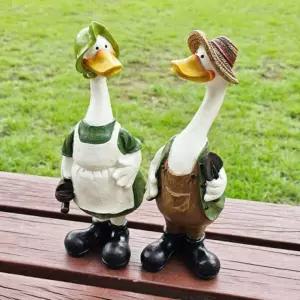 초록 가든 팜 오리 2p set장식인형 인테리어 소품 데코 예쁜 선물용 모자쓴